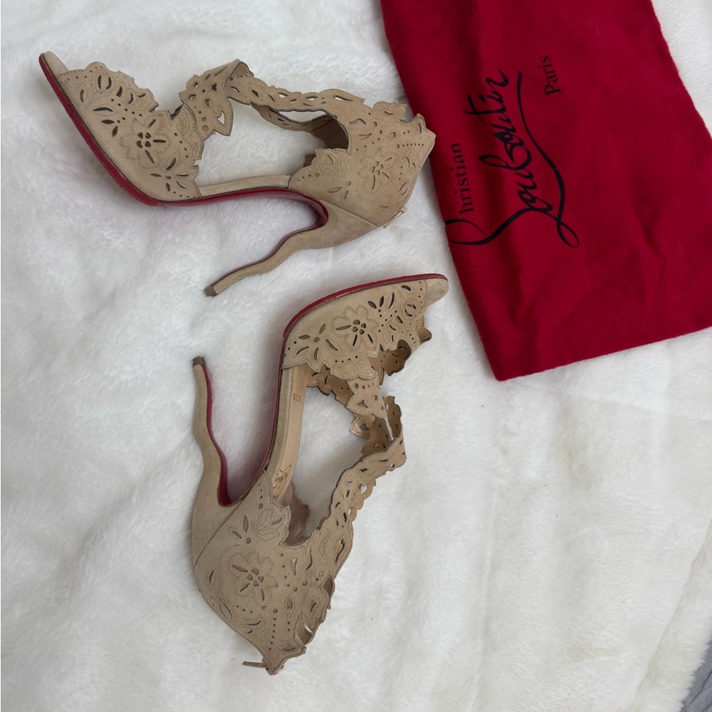 Christian Louboutin, Decoupadiva 120 suede nude 37.5
